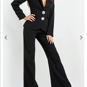 Black Jovani pant suit jumpsuit interview pageant dress 8